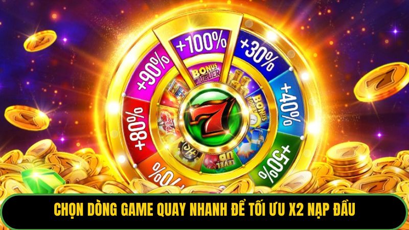 Chọn dòng game quay nhanh để tối ưu X2 nạp đầu