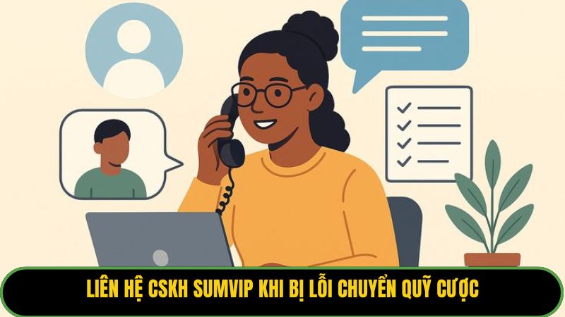 Liên hệ CSKH Sumvip khi bị lỗi chuyển quỹ cược