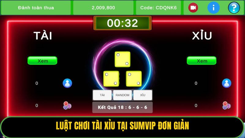 Luật chơi tài xỉu tại Sumvip đơn giản