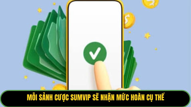 Mỗi sảnh cược Sumvip sẽ nhận mức hoàn cụ thể